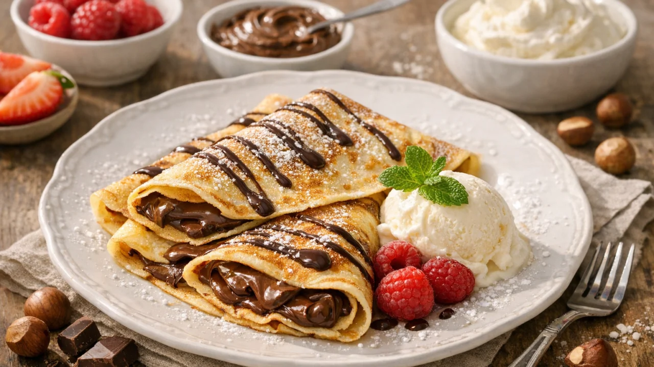 Posluživanje i varijacije Palačinke s Nutellom jednostavno