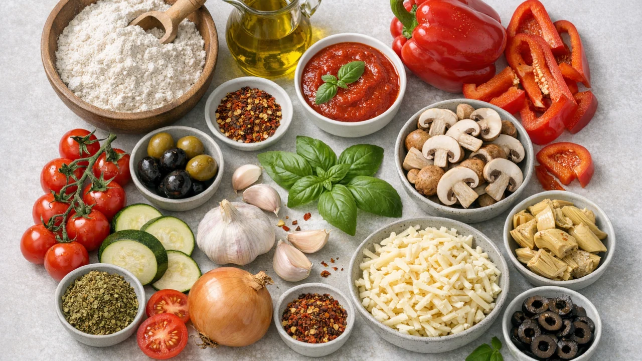 Sastojci za Pizza s povrćem domaća verzija