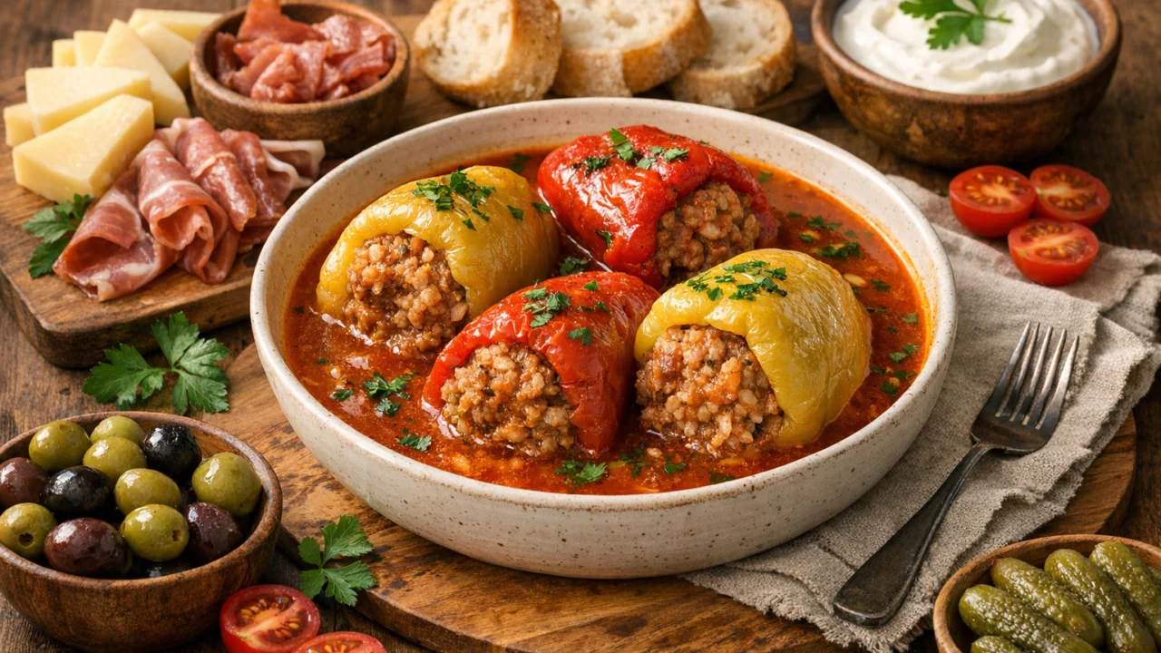 Posluživanje i varijacije Punjene paprike tradicionalni recept