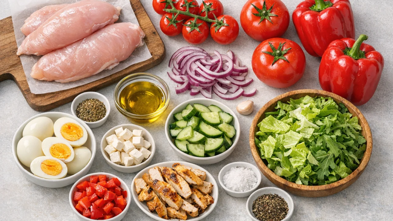 Sastojci za Salata od piletine i povrća lagani obrok