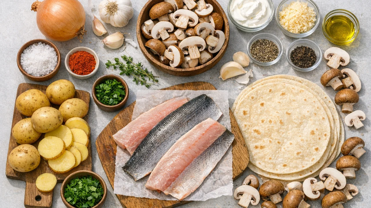 Sastojci za Tortilja s gljivama savršena večera