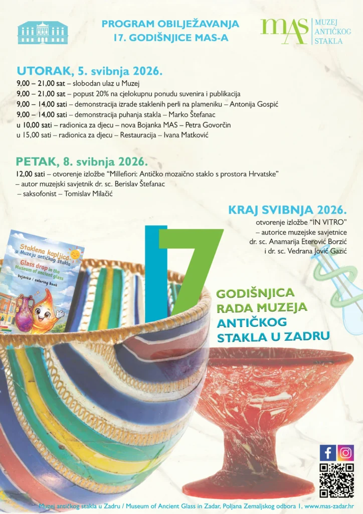 Naslovna grafika povodom 17. godišnjice Muzeja antičkog stakla u Zadru
