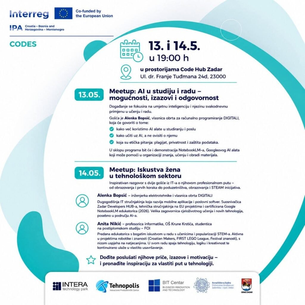 AI meetup Zadar – umjetna inteligencija i žene u tehnologiji