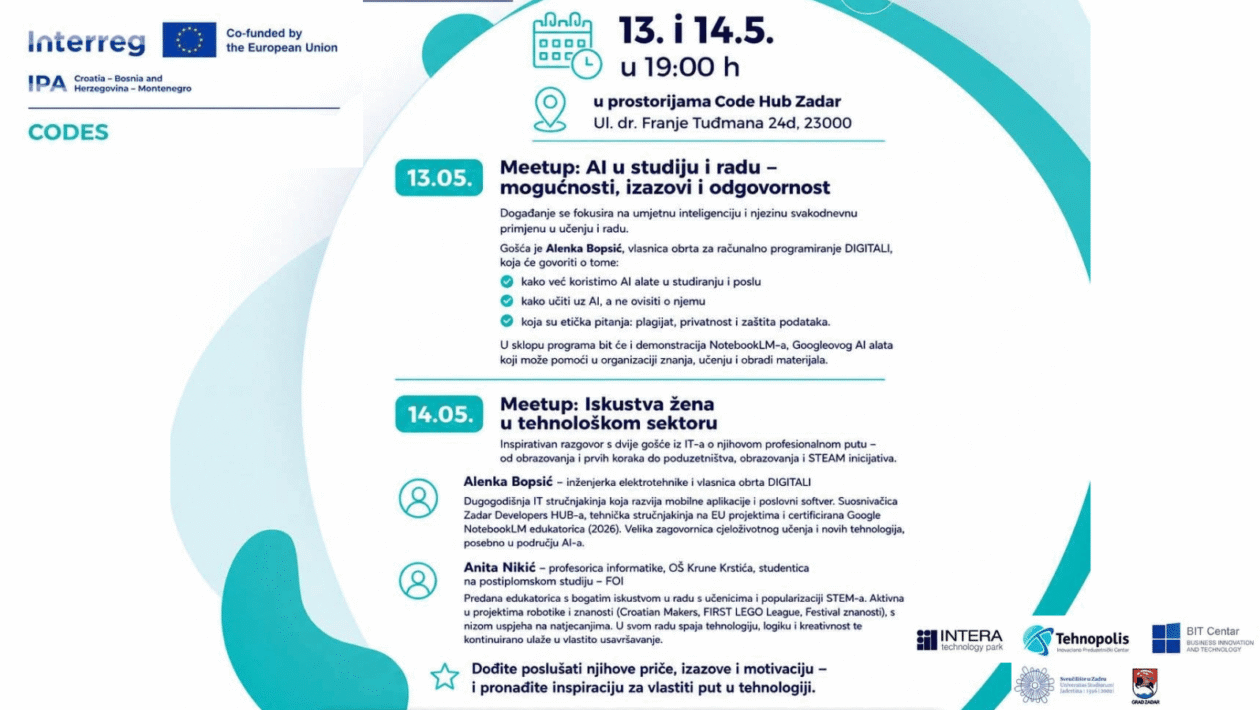 AI meetup Zadar – umjetna inteligencija i žene u tehnologiji