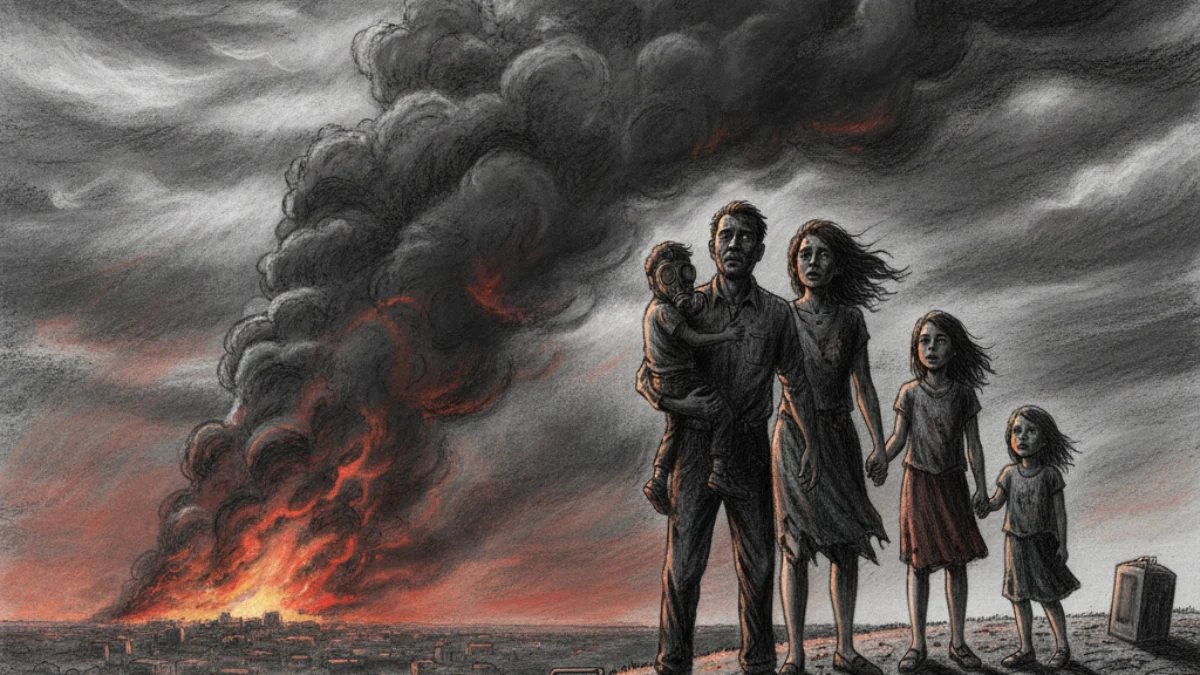 Ilustracija za knjigu Bijela buka (Don DeLillo) – 1. dio