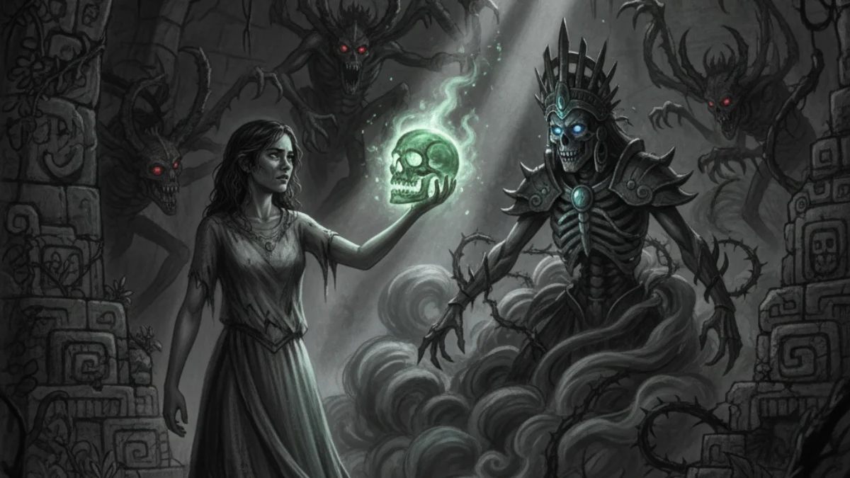 Ilustracija za knjigu Bogovi žada i sjene (Silvia Moreno-Garcia) – 1. dio