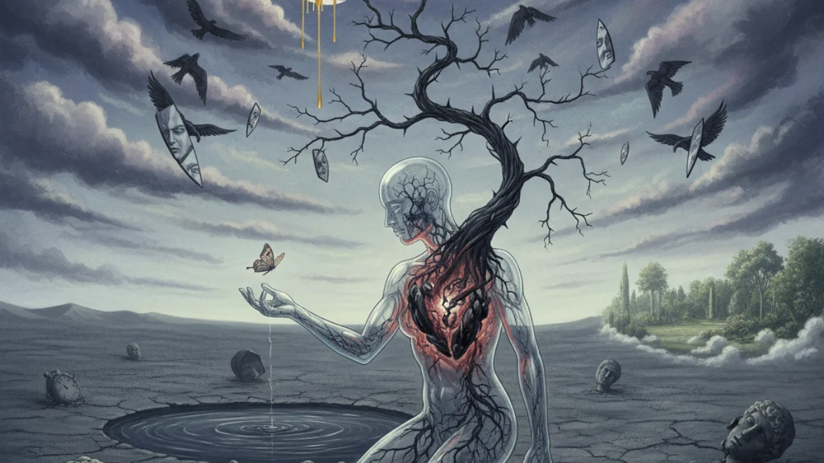 Ilustracija koncepta Bolesna duša