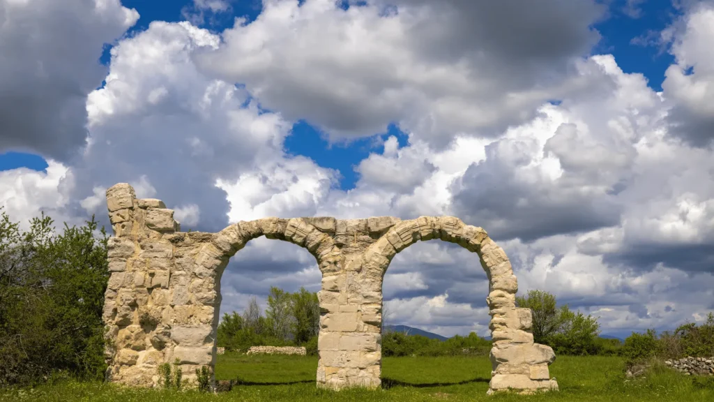 Roman amphitheater ruins at Burnum military camp in northern Dalmatia