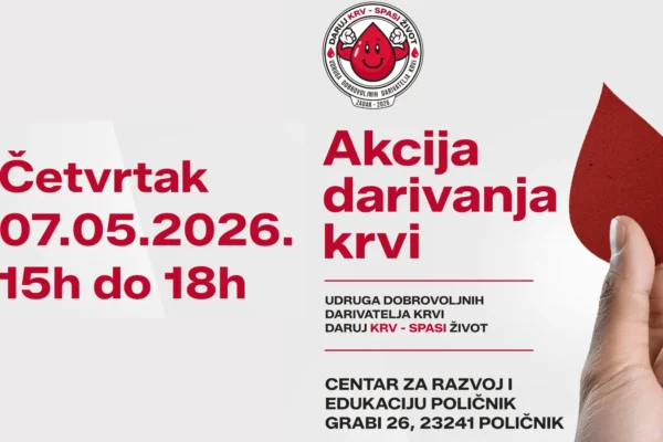 Akcija darivanja krvi u Centru za razvoj i edukaciju Poličnik