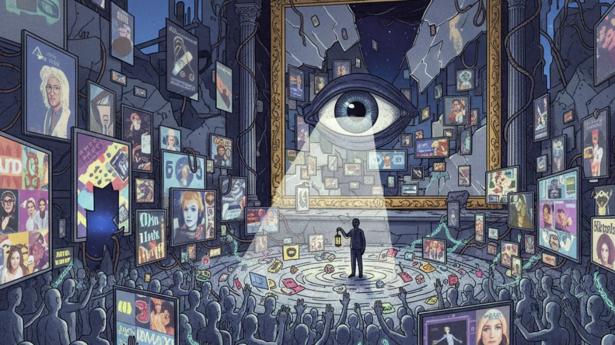 Ilustracija koncepta Društvo spektakla