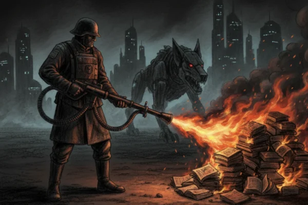 Naslovna fotografija za esej o knjizi: Fahrenheit 451 (Ray Bradbury)
