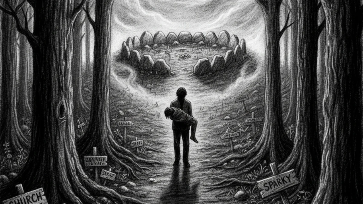 Ilustracija za knjigu Groblje kućnih ljubimaca (Stephen King) – 1. dio