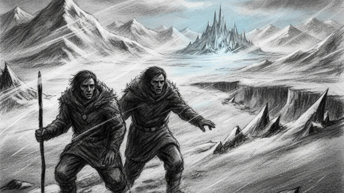 Ilustracija za knjigu Lijeva ruka tame (Ursula K. Le Guin) – 1. dio