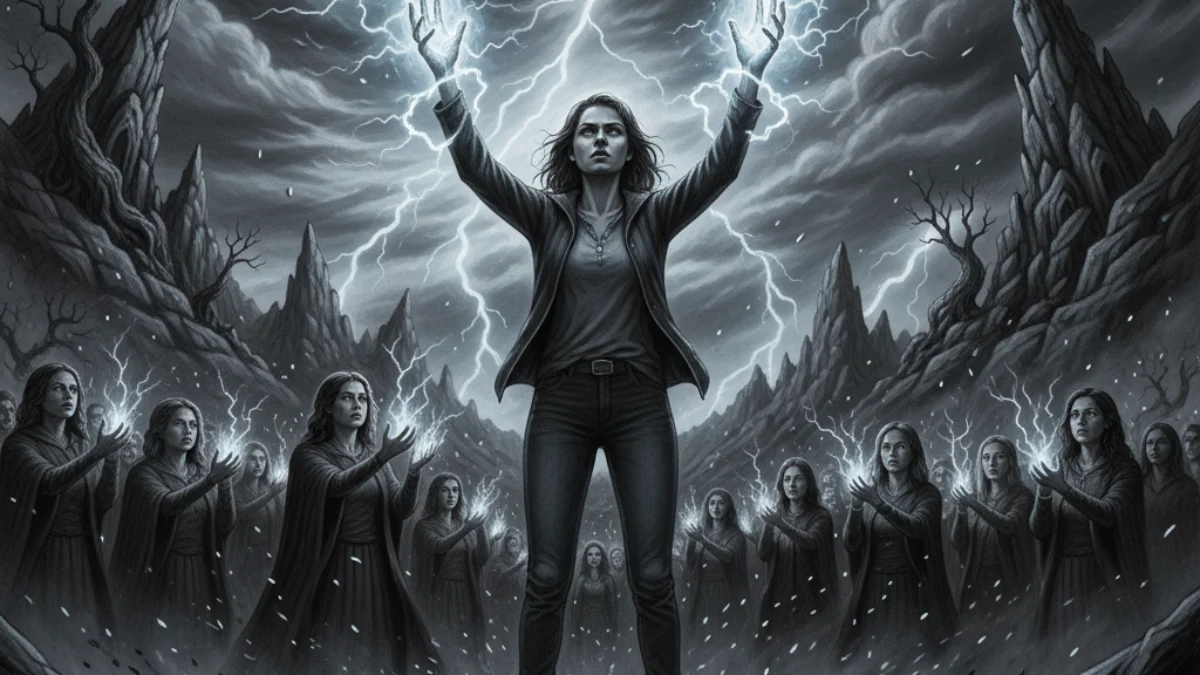 Ilustracija za knjigu Moć (Naomi Alderman) – 1. dio