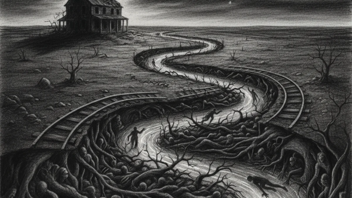 Ilustracija za knjigu Podzemna željeznica (Colson Whitehead) – 3. dio