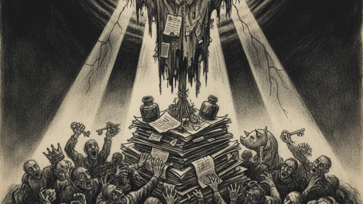 Ilustracija za knjigu Revizor (Nikolaj Gogolj) – zaključak