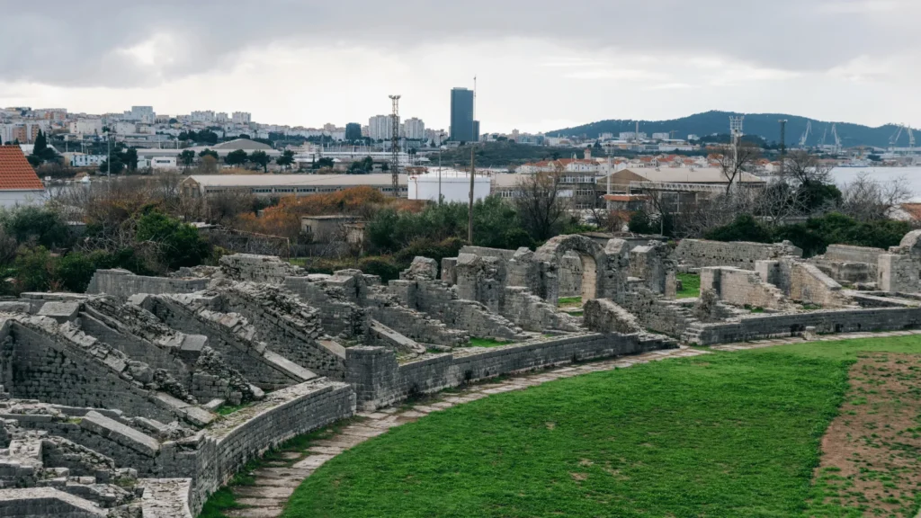 Roman amphitheater ruins at Salona – capital of the Roman province of Dalmatia near Split