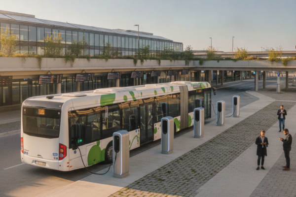 Autobus na punjenju na stanici