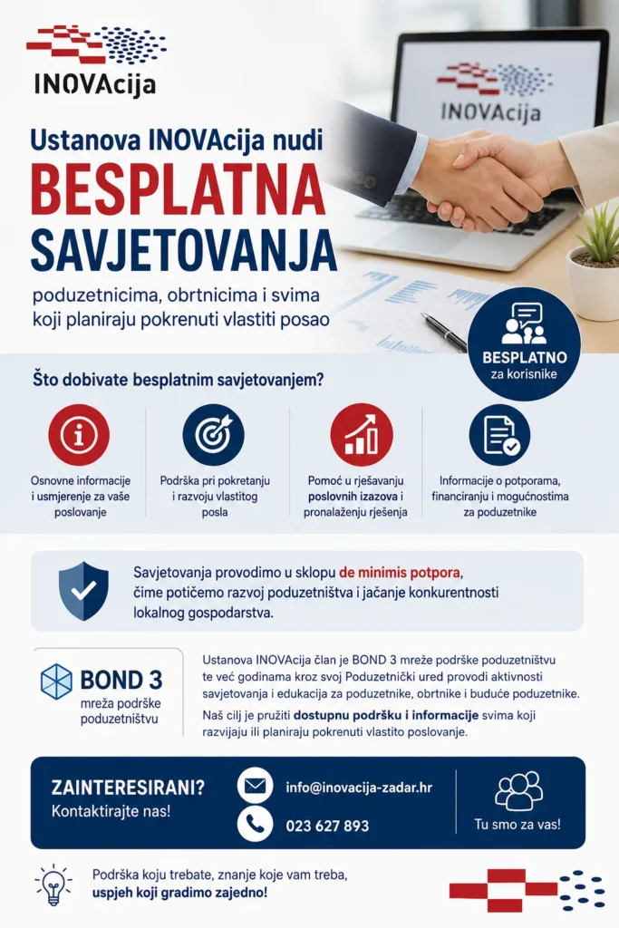 Poduzetničko savjetovanje i podrška za pokretanje poslovanja