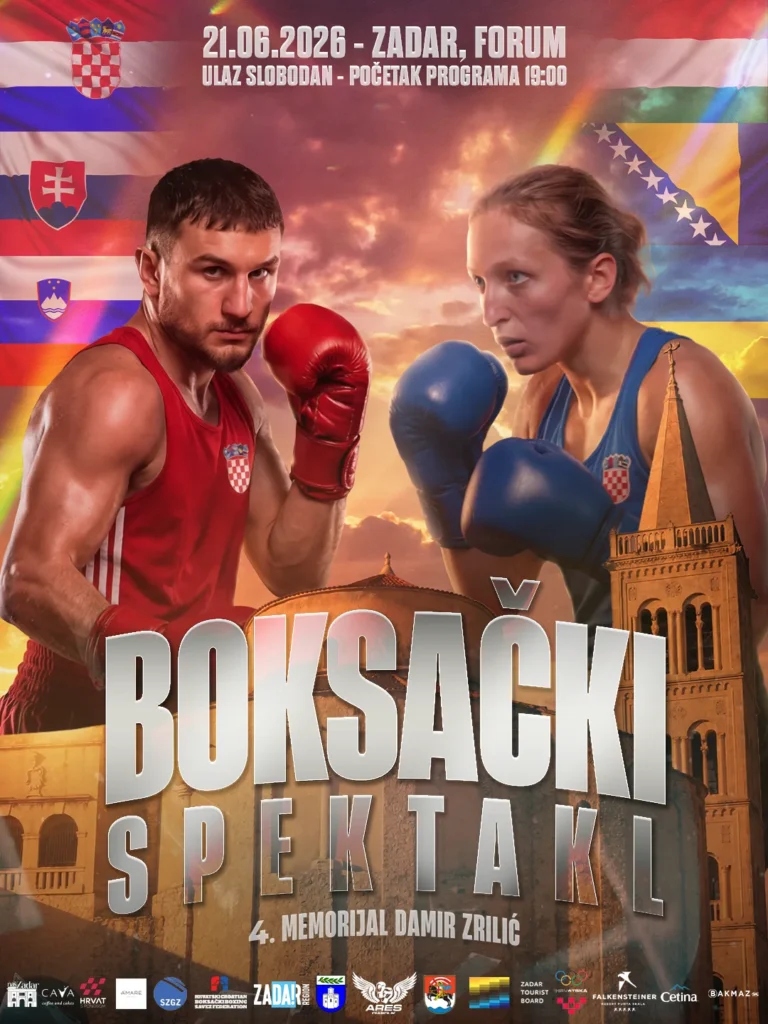 Boksački ring na zadarskom Forumu tijekom Memorijala Damir Zrilić