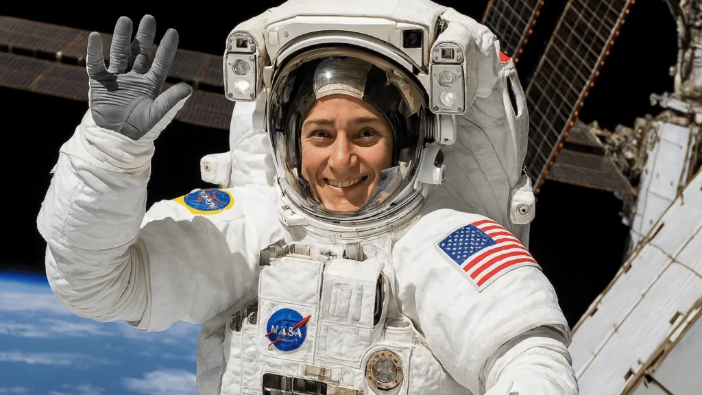 NASA astronaut Jessica Meir tijekom svemirske šetnje izvan ISS-a