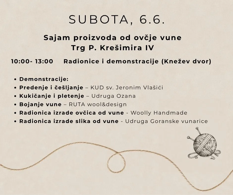 Radionice obrade vune i sajam proizvoda od vune u Pagu