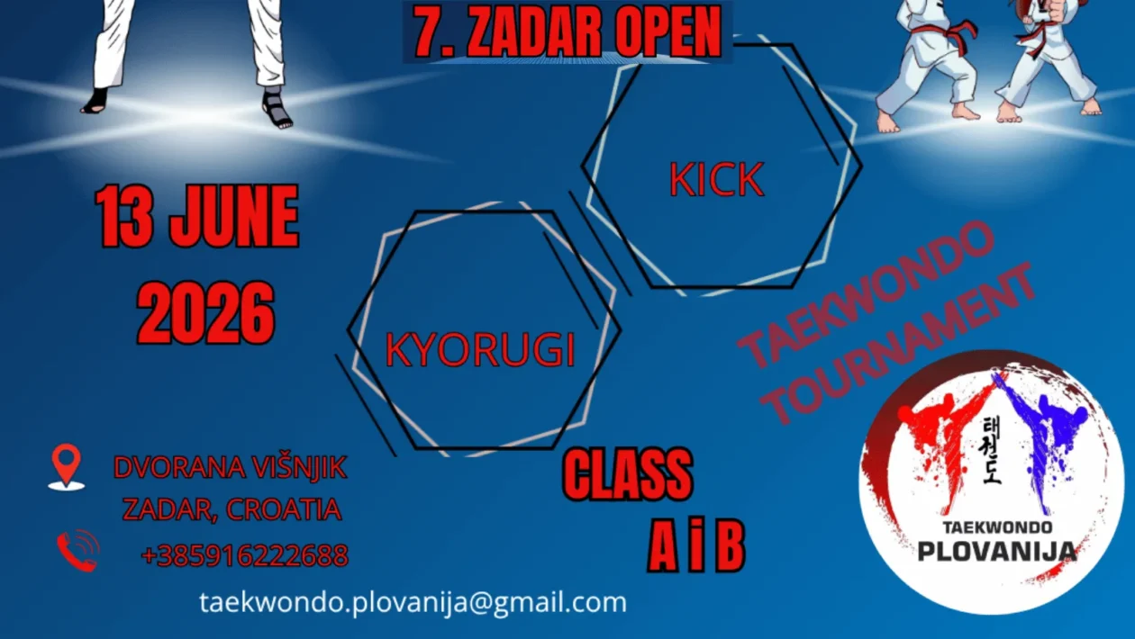 natjecatelji na taekwondo turniru Zadar Open u dvorani Višnjik