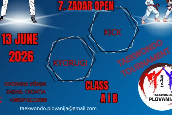 natjecatelji na taekwondo turniru Zadar Open u dvorani Višnjik
