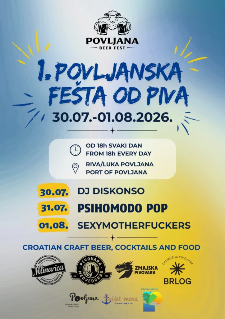 Povljanska fešta od piva Tri dana craft piva, glazbe i gastronomije