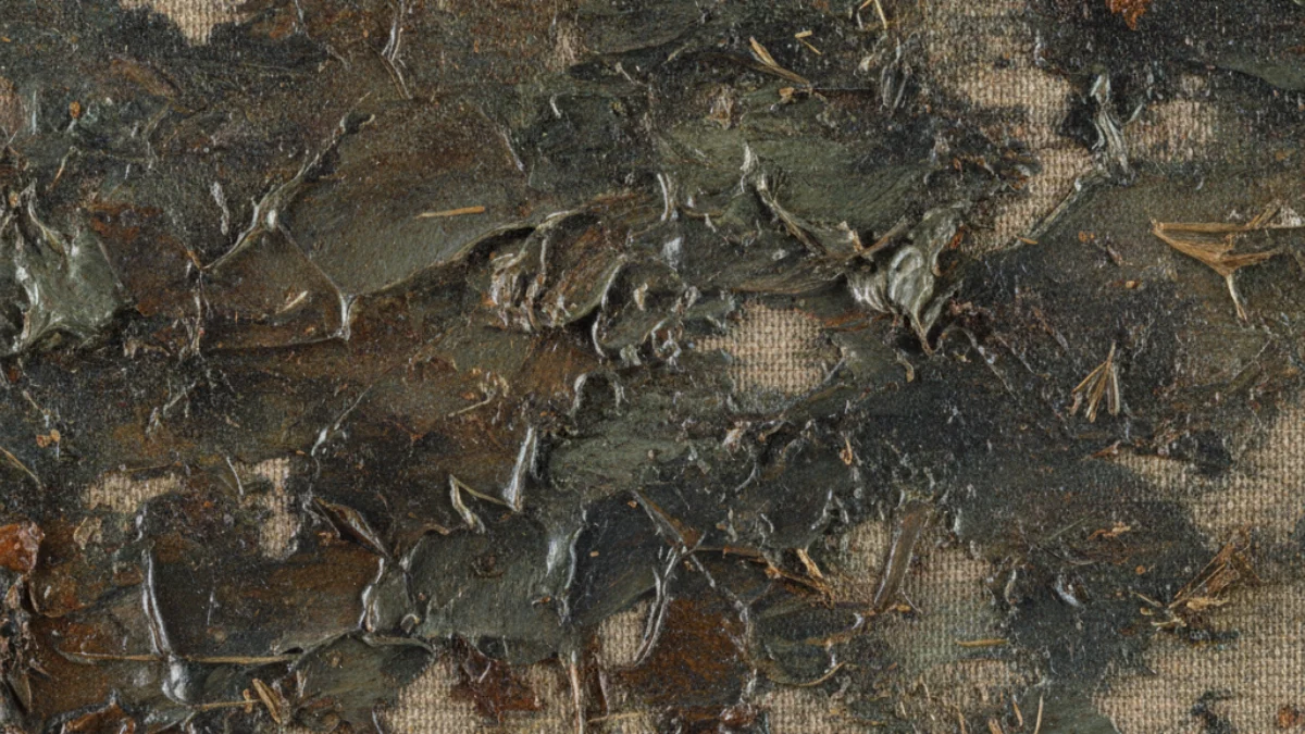 Detalj teksture i materijala karakterističnih za rad: Anselm Kiefer