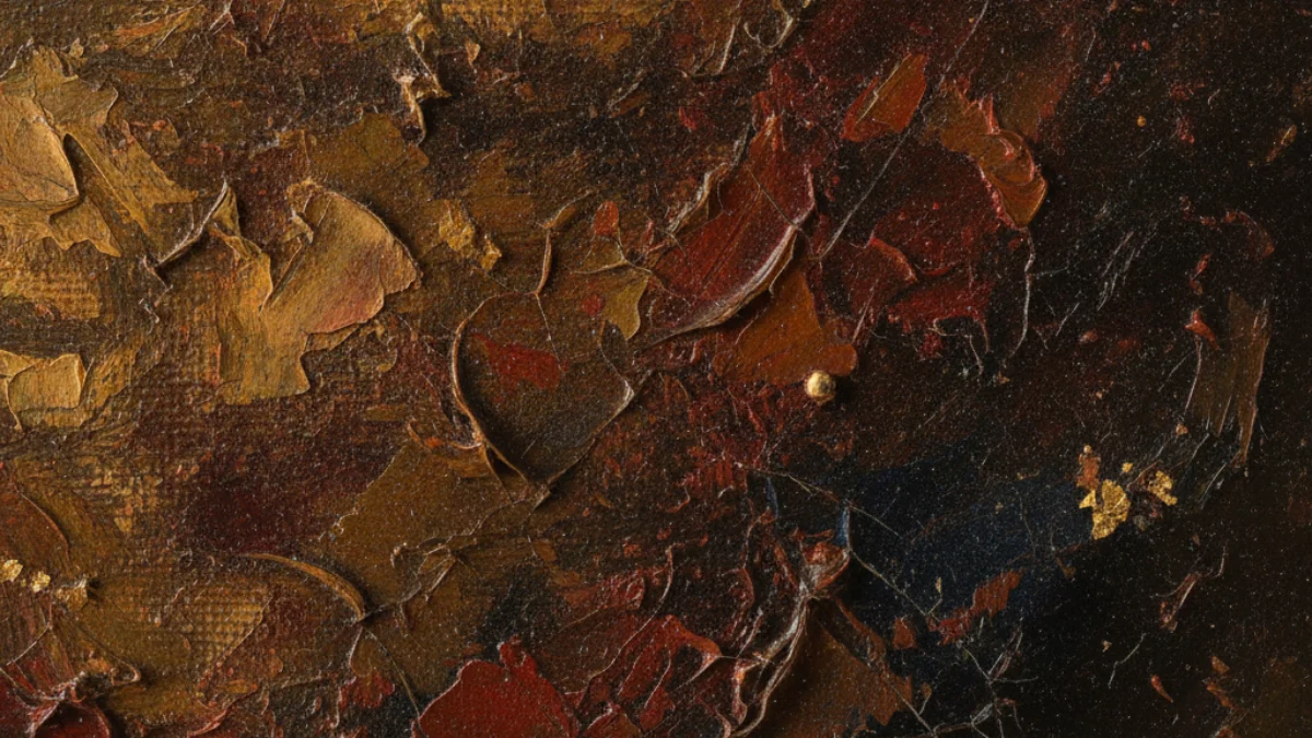 Detalj teksture i materijala karakterističnih za rad: Artemisia Gentileschi