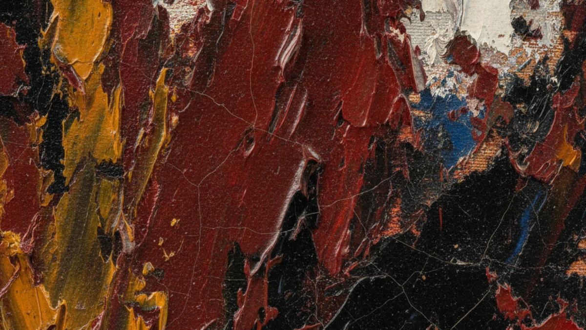 Detalj teksture i materijala karakterističnih za rad: Clyfford Still