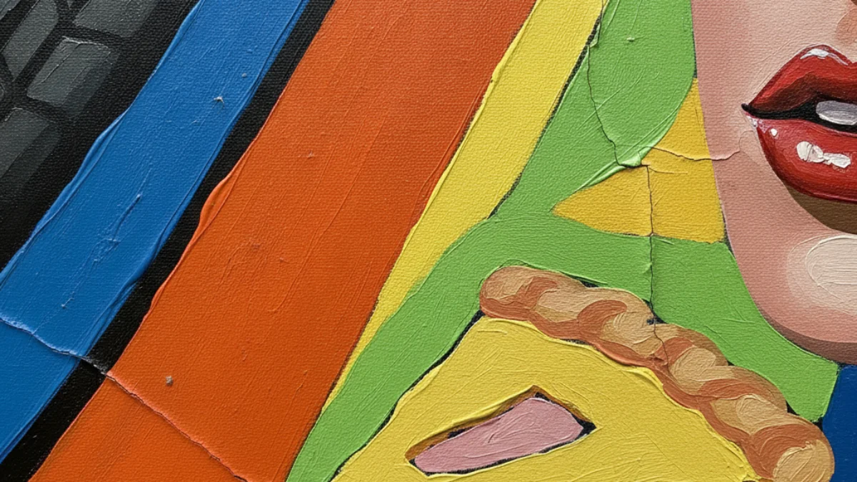 Detalj teksture i materijala karakterističnih za rad: James Rosenquist