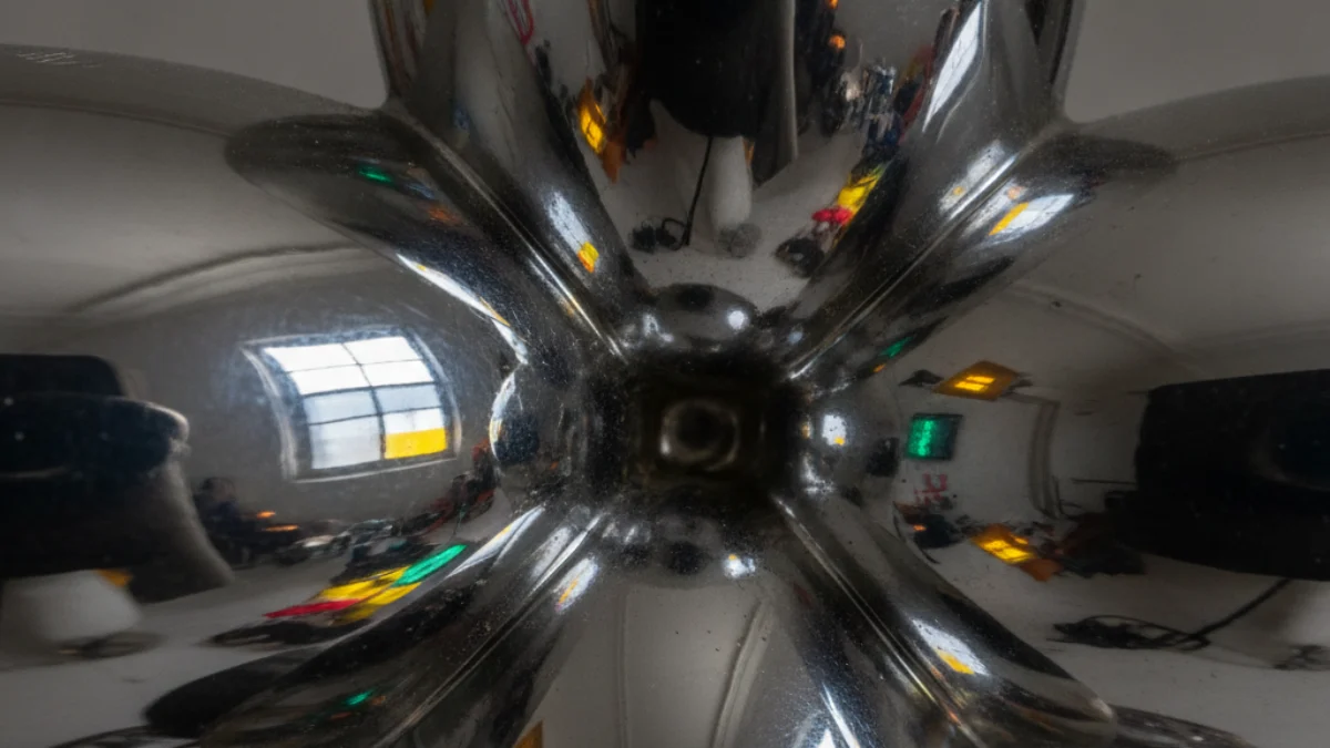 Detalj teksture i materijala karakterističnih za rad: Jeff Koons