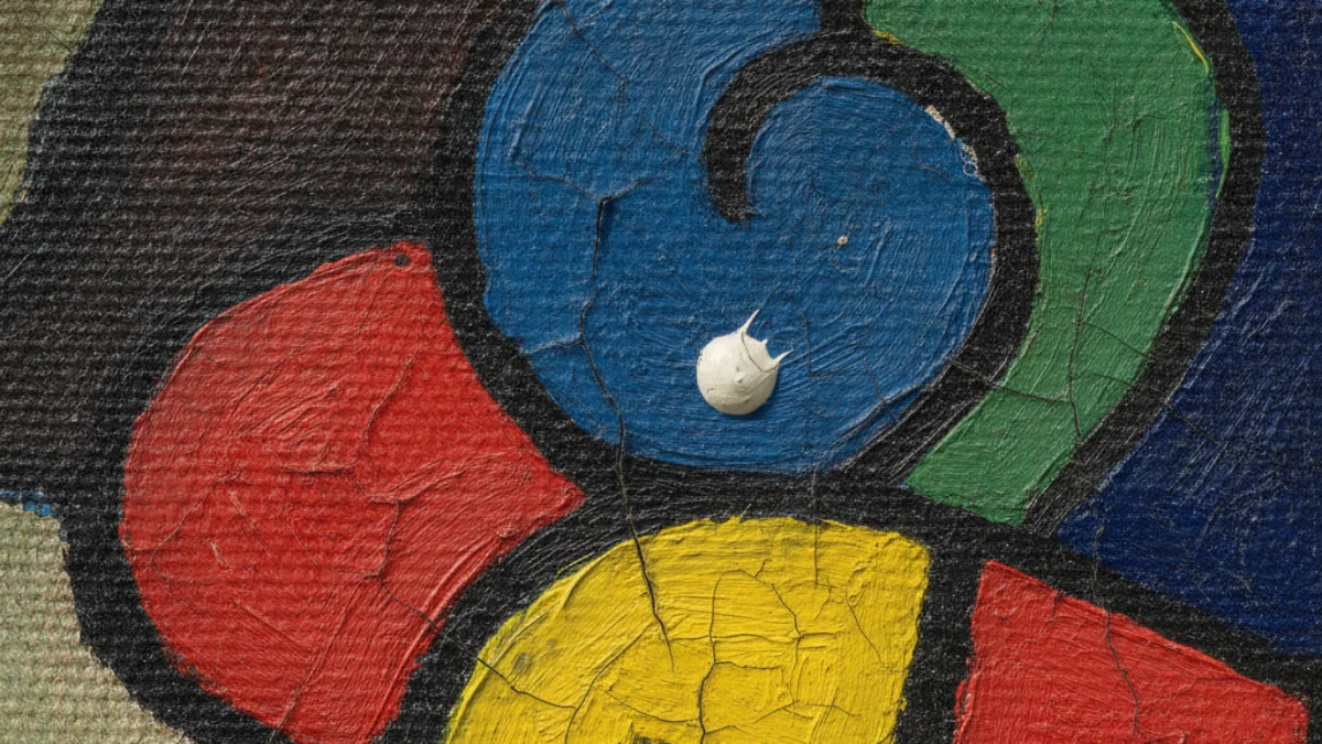 Detalj teksture i materijala karakterističnih za rad: Joan Miró