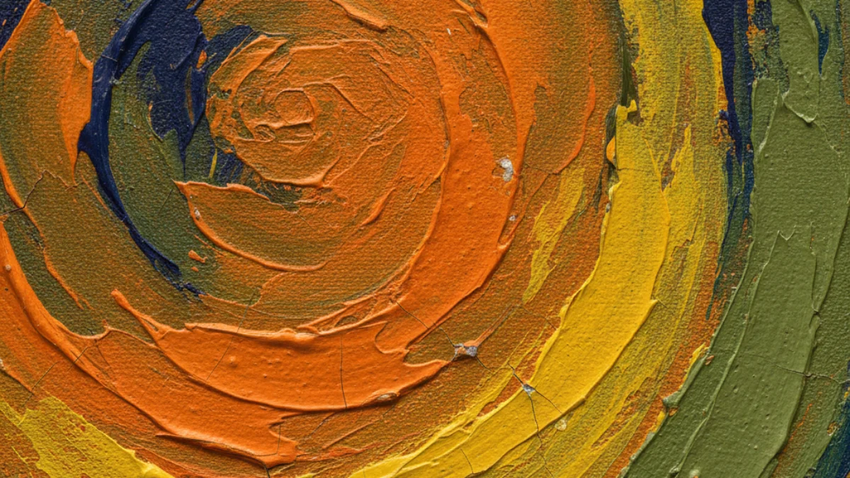 Detalj teksture i materijala karakterističnih za rad: Kenneth Noland