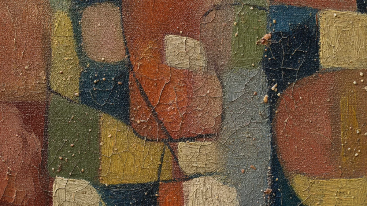Detalj teksture i materijala karakterističnih za rad: Paul Klee