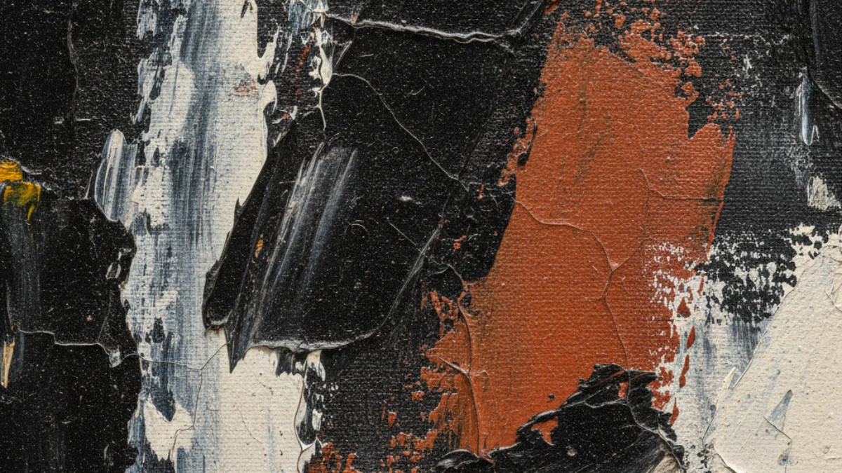 Detalj teksture i materijala karakterističnih za rad: Robert Motherwell