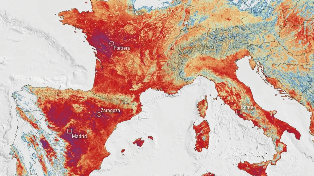 Karta temperature površine mora u Europi