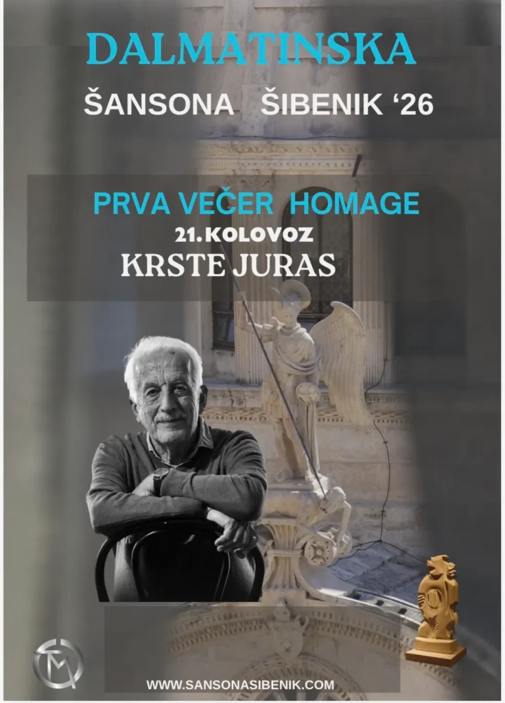 Dalmatinska šansona u Šibeniku, program prve večeri posvećene Krsti Jurasu