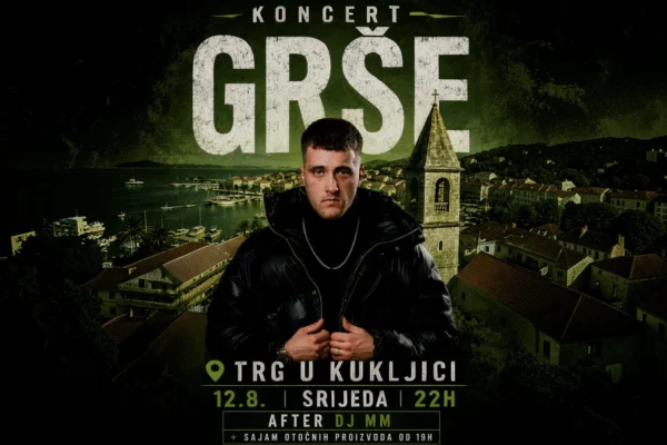 Koncert Grše u Kukljici, 12. kolovoza u 22h