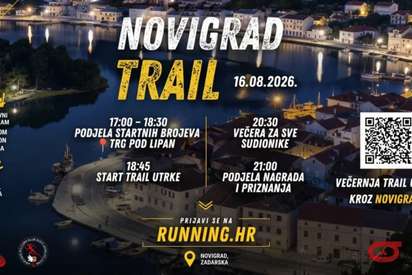 Sudionici Novigrad Traila tijekom večernje trail utrke kroz Novigrad