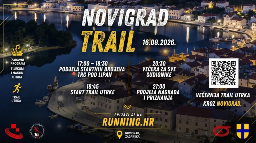 Sudionici Novigrad Traila tijekom večernje trail utrke kroz Novigrad