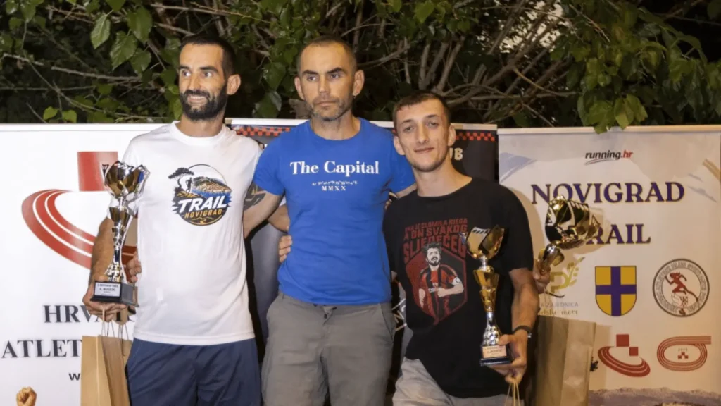 Pobjednici Novigrad Traila Hrvoje Vlašić i Irena Smojver na trail utrci u Novigradu