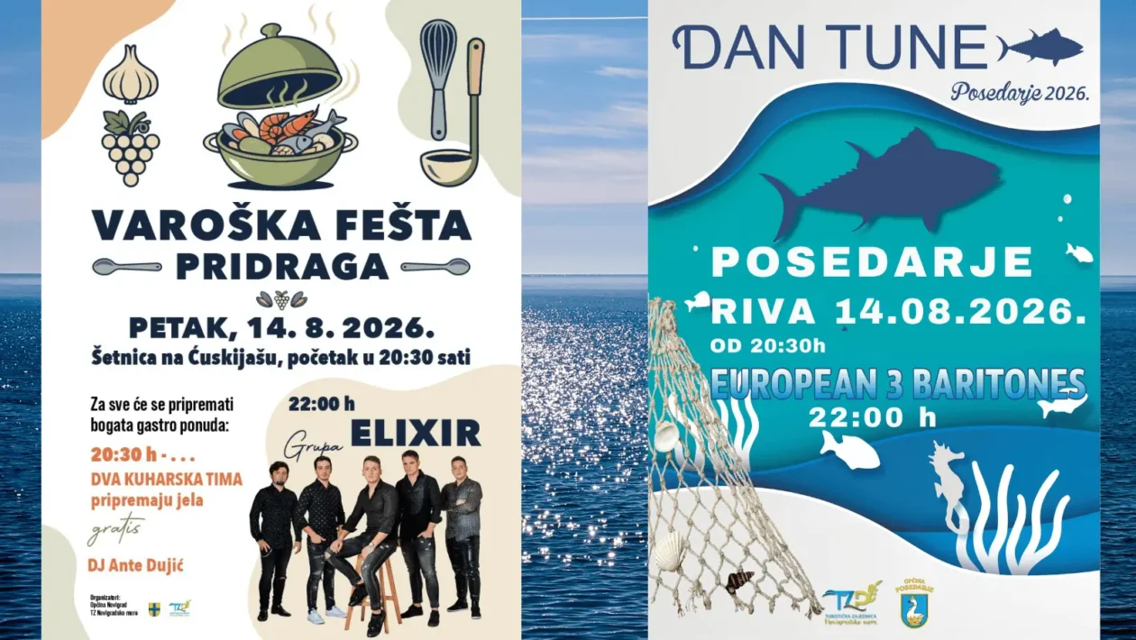 Posjetitelji uživaju na ljetnim manifestacijama u Pridragi i Posedarju uz gastronomiju i glazbeni program.