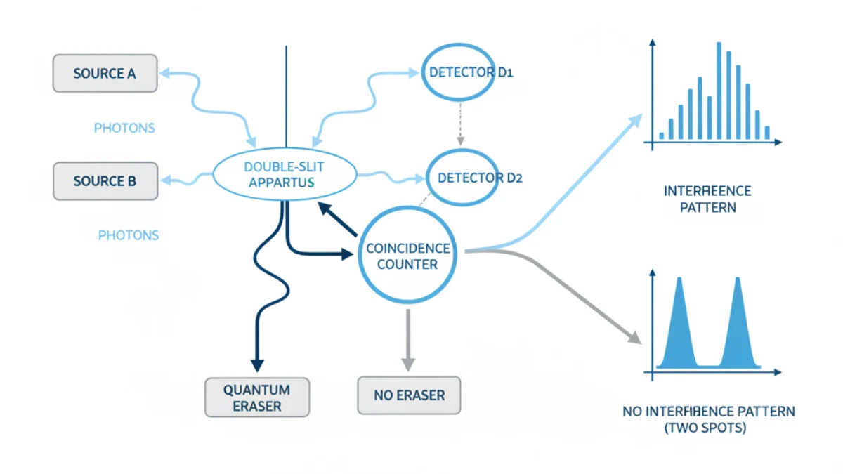 Logički prikaz paradoksa Quantum eraser ((nepoznat))
