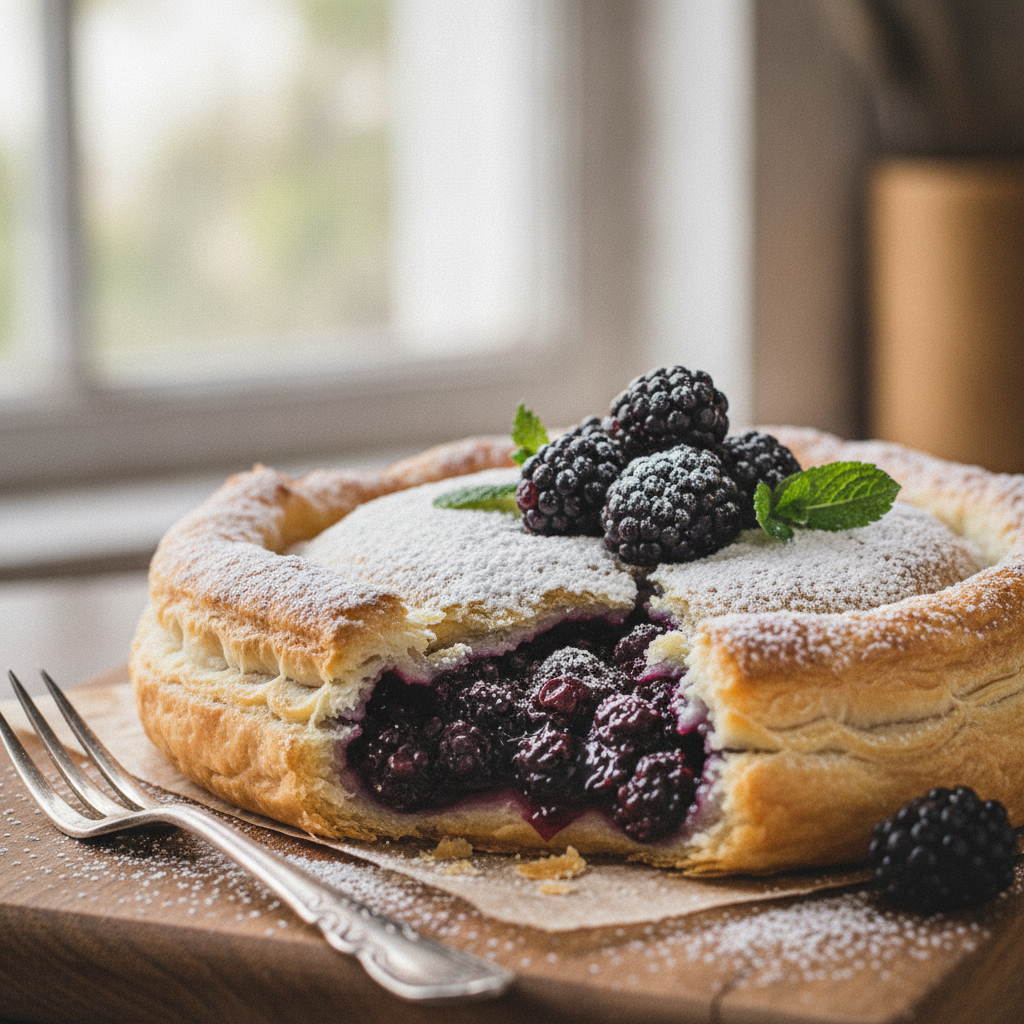 Torta od kupina posuta šećerom u prahu