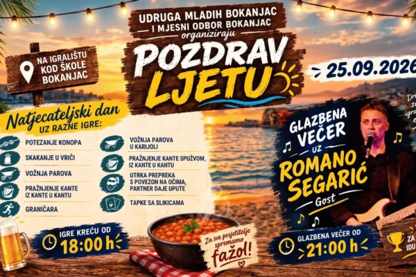 Bokanjac u petak uz tradicionalne igre, fažol i Romana Segarića pozdravlja ljeto