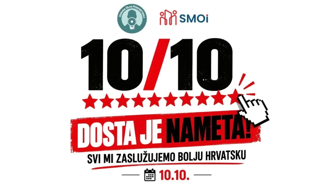 Prosvjed poduzetnika 'Dosta je nameta' za male obrtnike i iznajmljivače