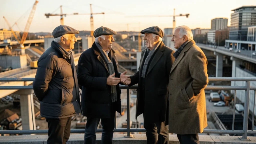 Umarell promatrači gradilišta